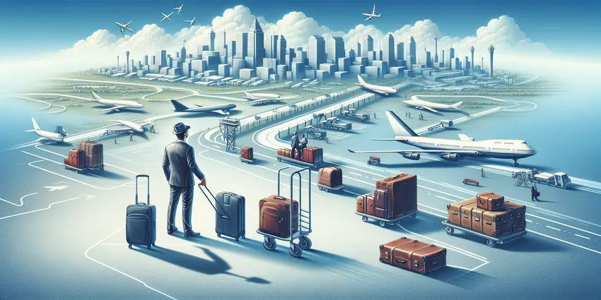 Baggage handler lifting luggage at airport