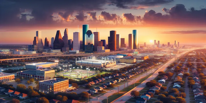 Houston skyline and hospitality industry