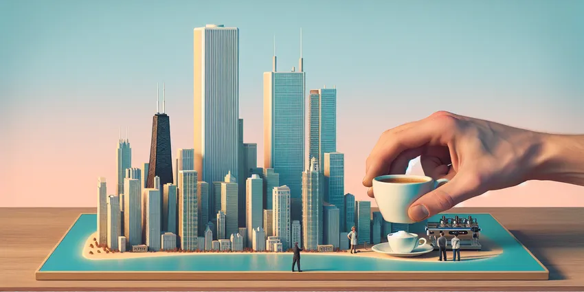 Chicago barista serving coffee