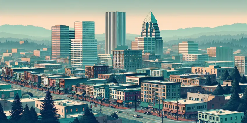 Young worker at a fast food restaurant in Portland, OR