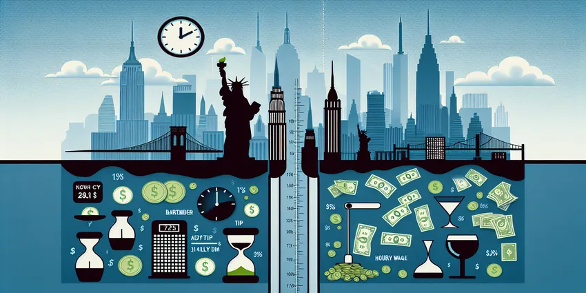 Bartender serving drinks at NYC bar