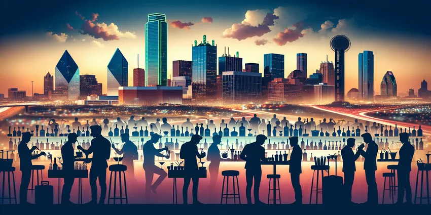 Successful bartender pouring drinks in a Dallas bar