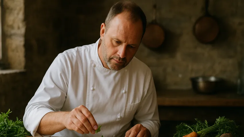 Simon Rogan portrait highlighting his culinary style
