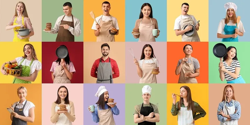 Different culinary professionals including Baker, Dishwasher, Chef and more