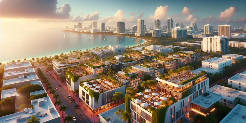 Dining scene inside a top restaurant in Upper East Side Miami with guests enjoying diverse cuisine