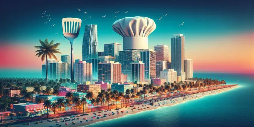 Culinary school students cooking in Miami classroom