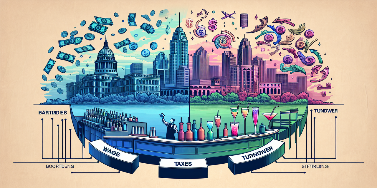 San Antonio bartender costing infographic