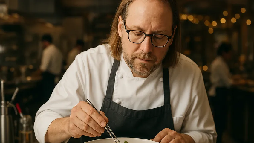 Wylie Dufresne portrait showing innovative chef