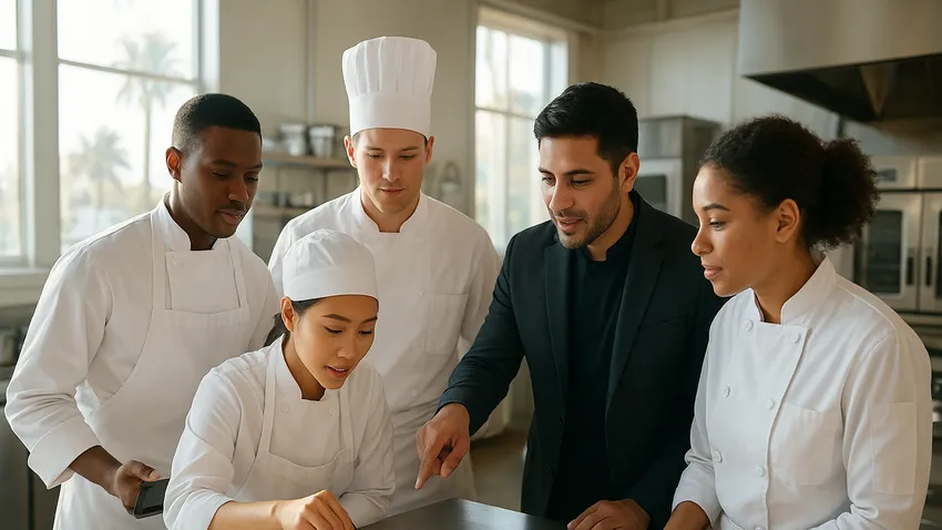 Culinary students in Southern California learning