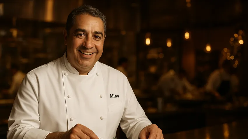 Portrait of Chef Michael Mina in a professional kitchen