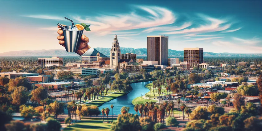 Bartending school classroom and bar tools