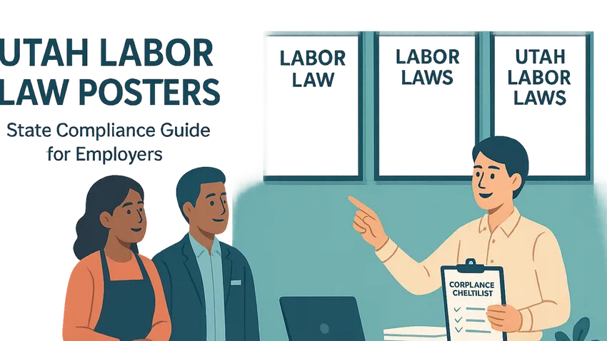 Utah labor law posters displayed on wall