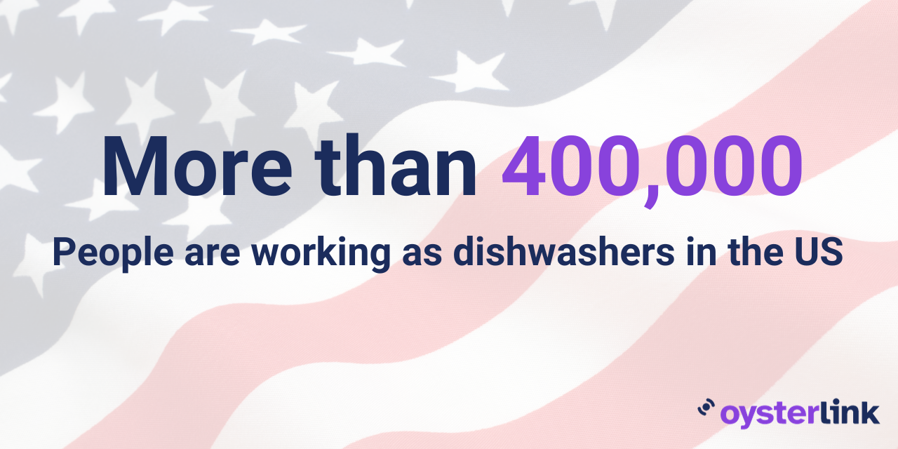 Image of featuring the stat of more than 400,000 people who work as dishwashers in US