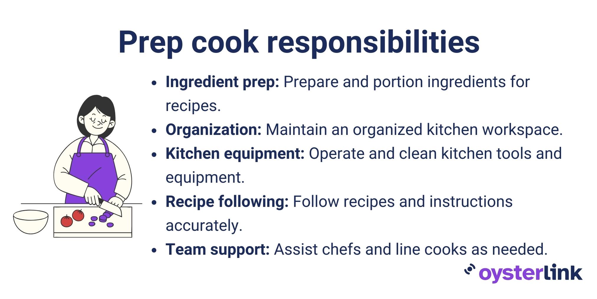 Prep cook responsibilities
