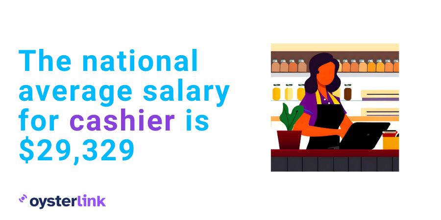 Easy jobs that pay well: image showing average salary for cashier
