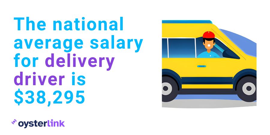 Easy jobs that pay well: image showing average salary for delivery driver
