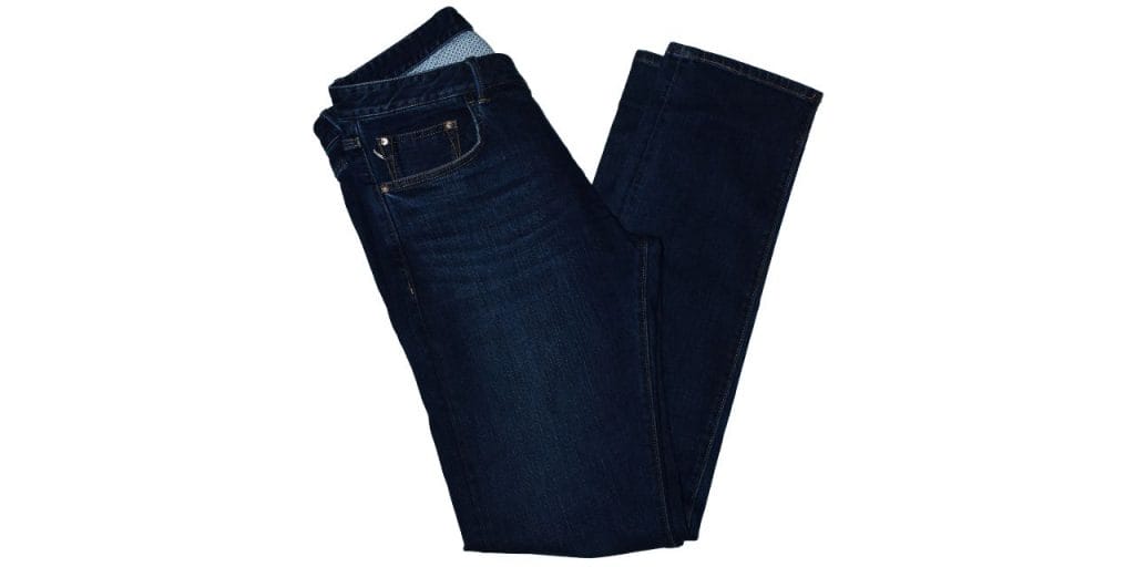 pair of dark blue jeans; can you wear jeans to a job interview?