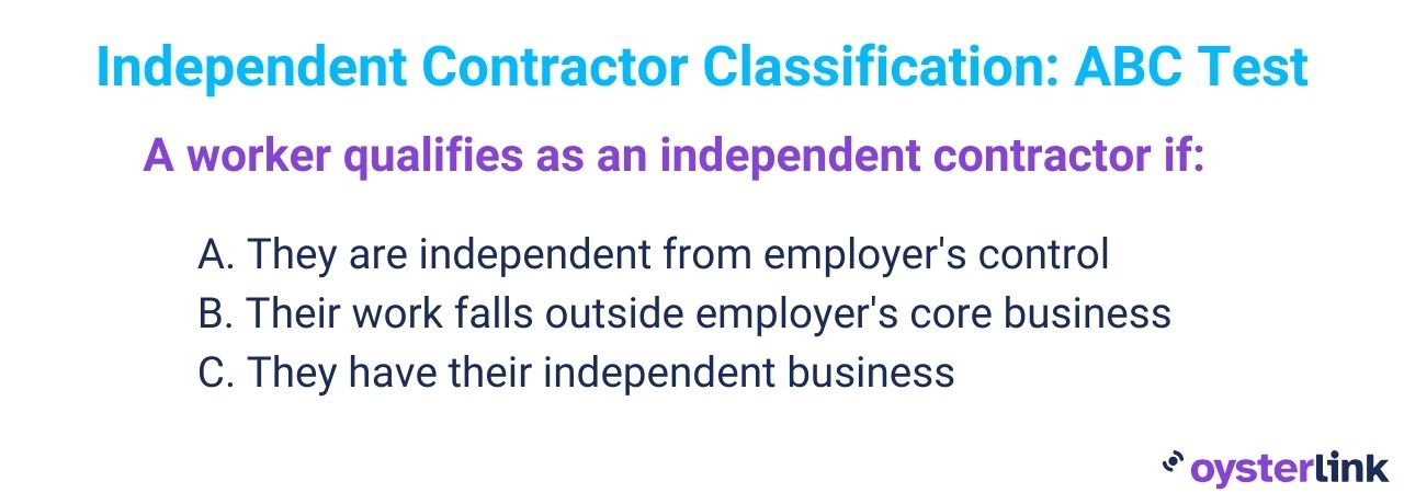 Independent contractor ABC test