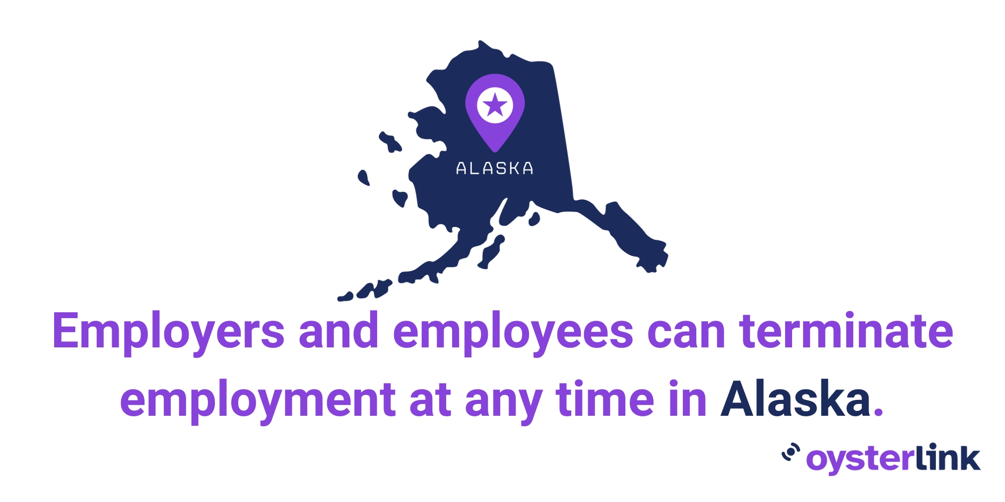 A map of Alaska showing at will employment