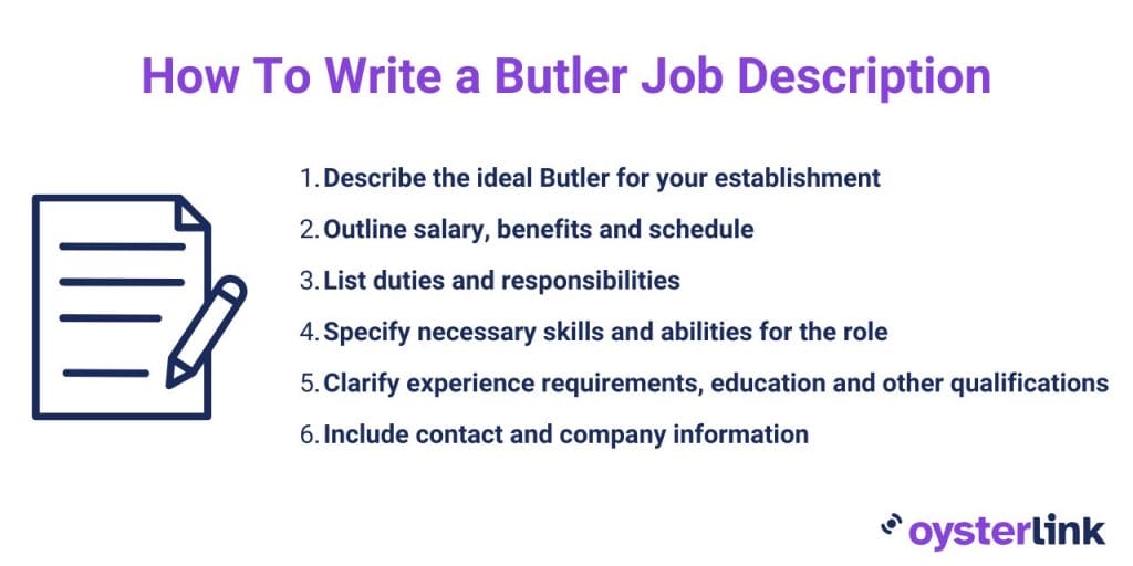 steps for how to write a butler job description