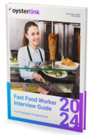 A woman working in the fast food restaurant
