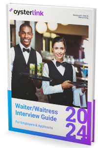 A waiter and a waitress in a restaurant