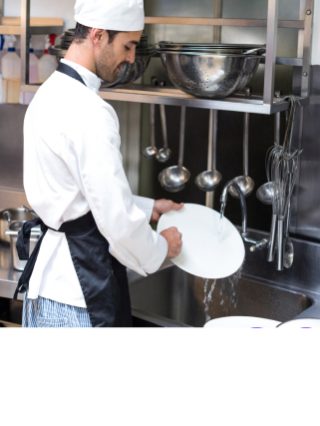 A dishwasher in the kitchen