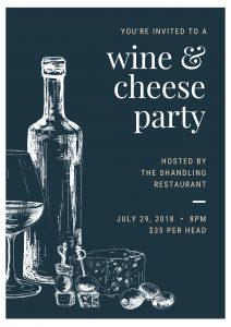 Wine and cheese invite flyer