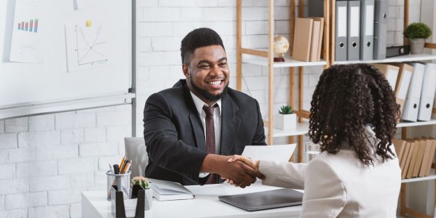 a hiring manager interviewing a candidate