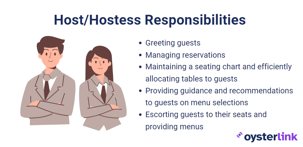 host/hostess main duties and responsibilities 