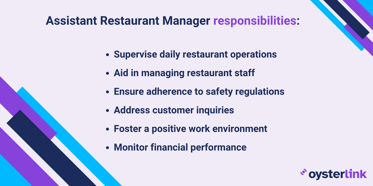 assistant restaurant manager responsibilities