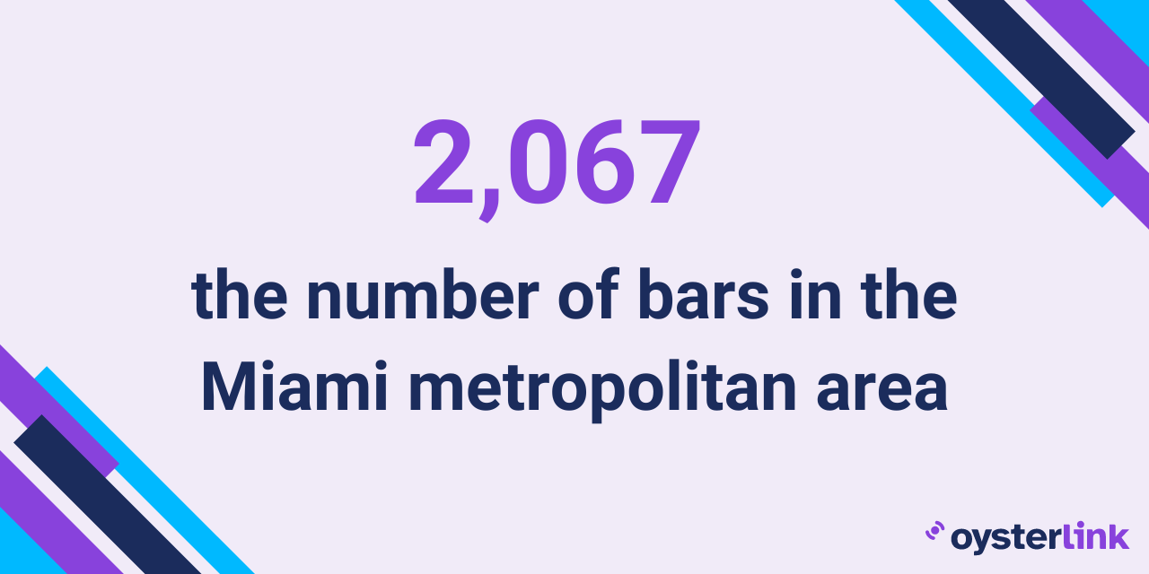 how many bars in miami metropolitan area