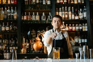 bartender mixing a drink