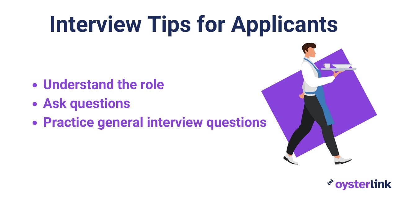 Graphic listing tips to ace your food runner interview