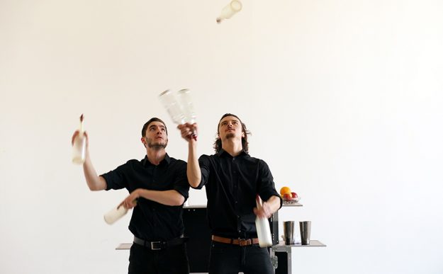 bartenders performing exhibition flair