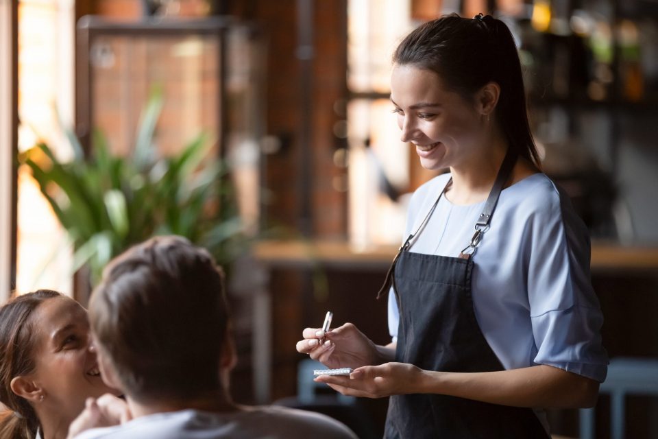 Waitress taking orders