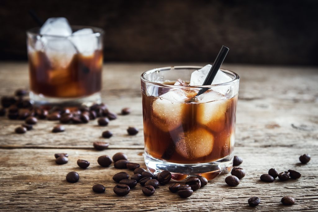 black russian with coffee beans