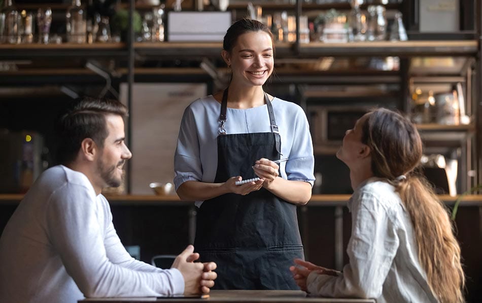 waitress taking an order