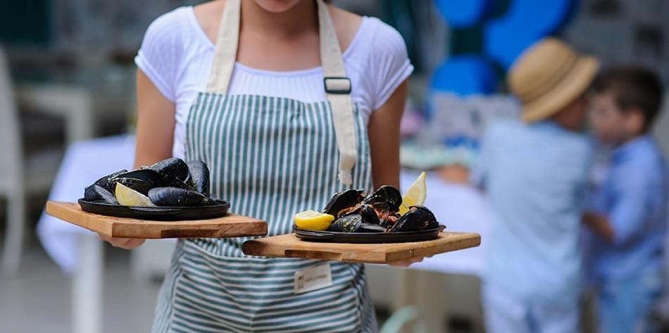 waitress with two plates