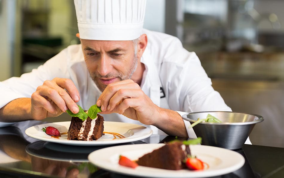 chef plating a dish