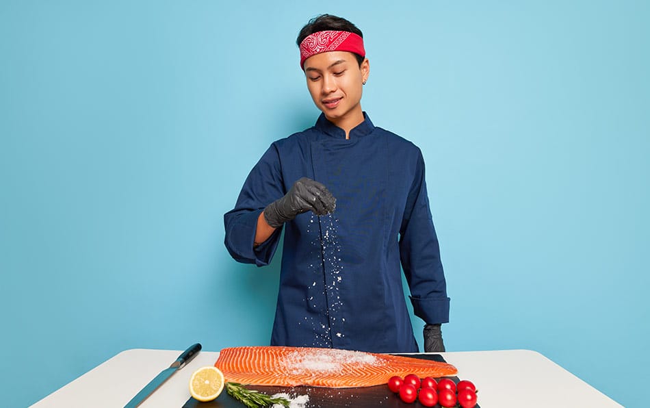 chef wearing a headband