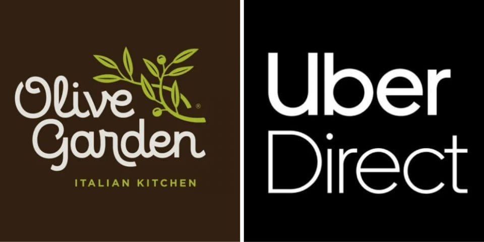 olive garden and uber direct logos