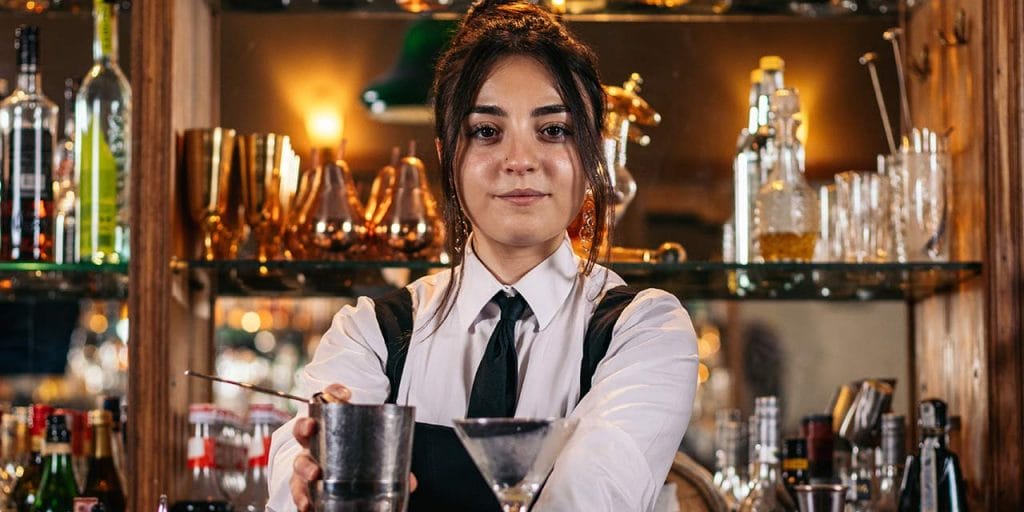 bartender mixing drink