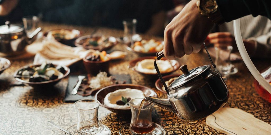 tea service in a lebanese restaurant