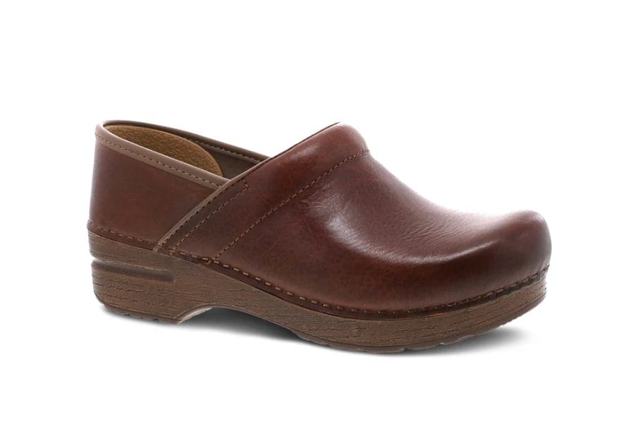 brown leather Dansko clogs