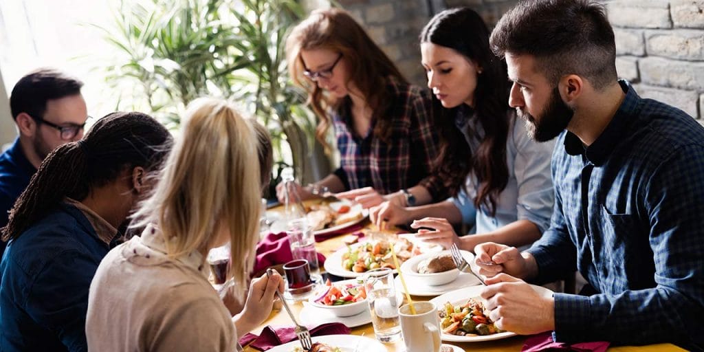 young people having a lunch break at work