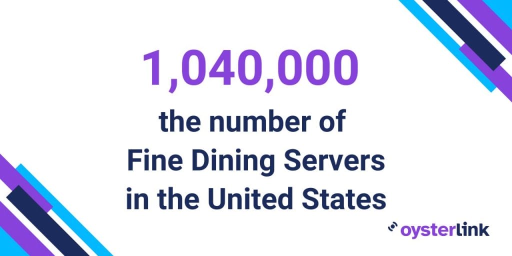 fine dining server statistics in us