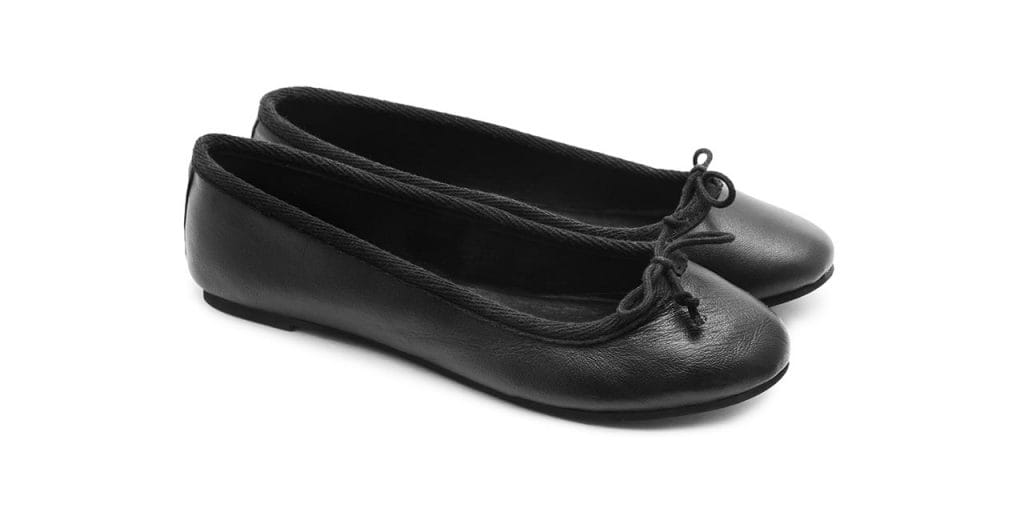 black ballet flats