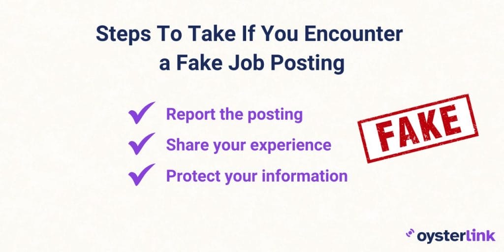 steps to take if you encounter a fake job posting