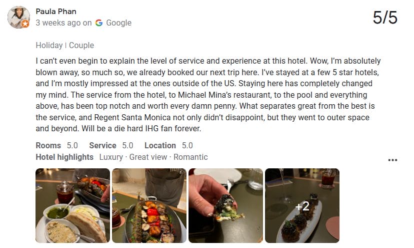 Regent Santa Monica Beach Restaurant Los Angeles review